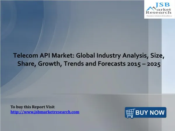 Telecom API Market: Global Industry Analysis: JSBMarketResearch
