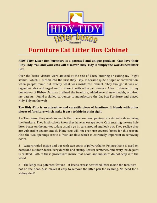 Furniture Cat Litter Box Cabinet