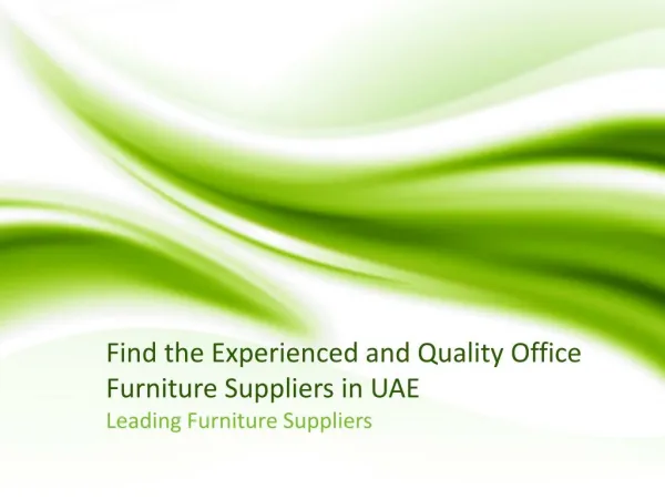 Find the Experienced and Quality Office Furniture Suppliers in UAE