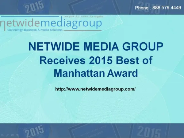 Netwide Media Group Receives 2015 Best of Manhattan Award