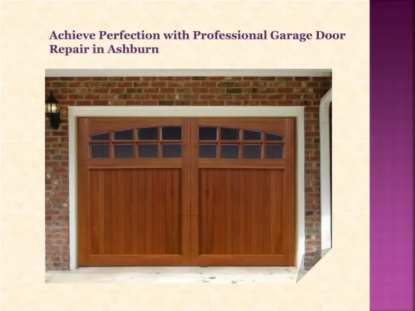 Garage Door Repair in Ashburn