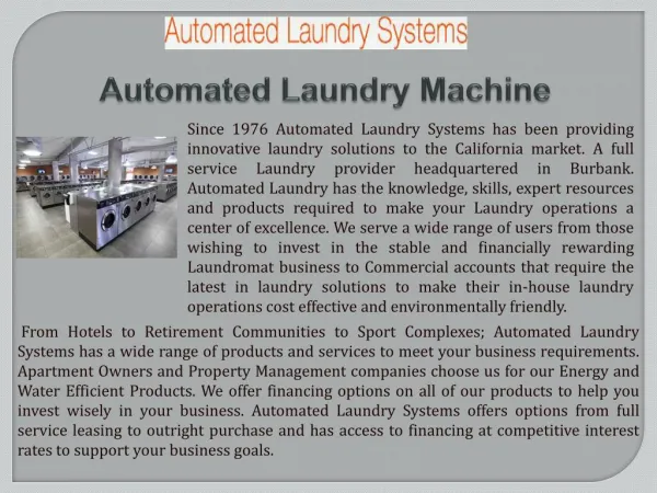 Automated Laundry Machine