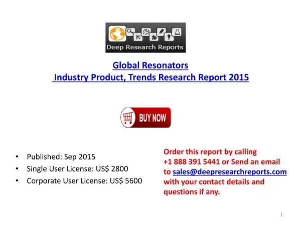 Global Resonators Industry Share, Product, Policy Research 2015