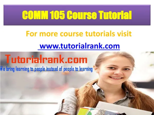 COMM 105 Course Tutorial/ Tutorialrank