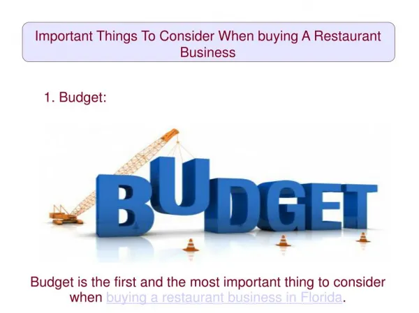 Important Things To Consider When buying A Restaurant Business