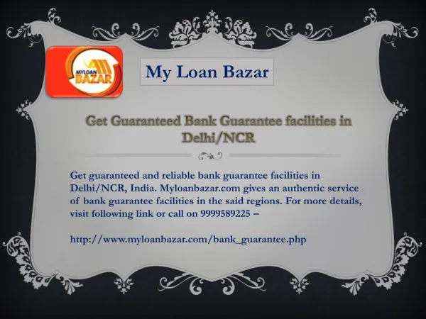 Get Guaranteed Bank Guarantee facilities in Delhi/NCR