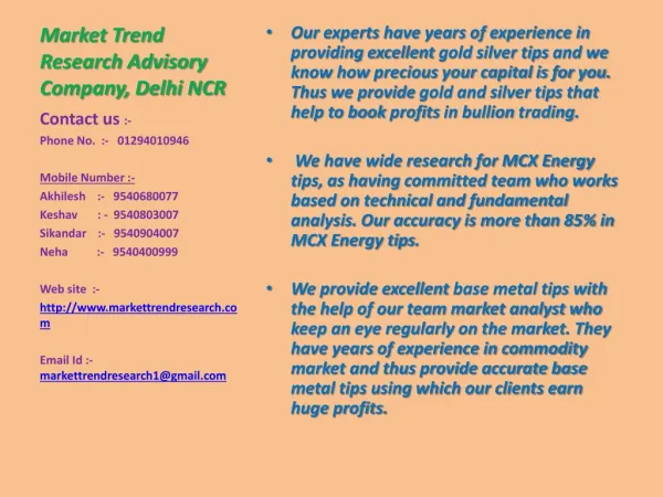Market Trend Research Advisory Company, Delhi NCR