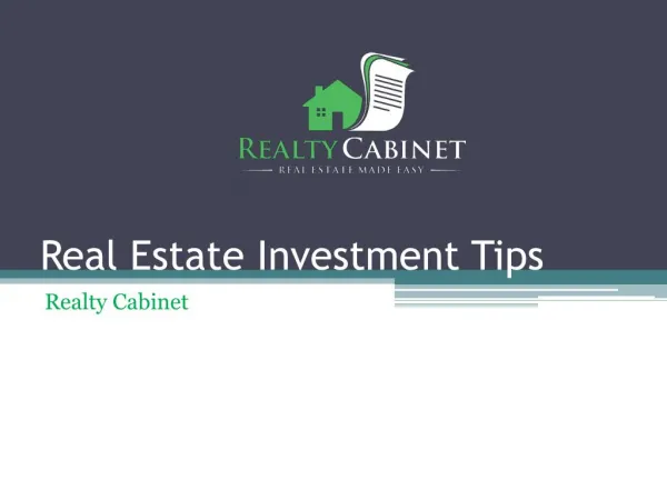 Tips for real estate investment