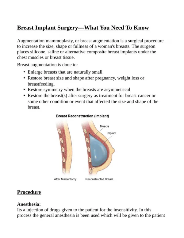 Breast Implant In Bhopal