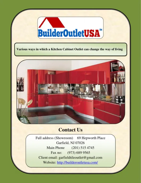 Various ways in which a Kitchen Cabinet Outlet can change the way of living