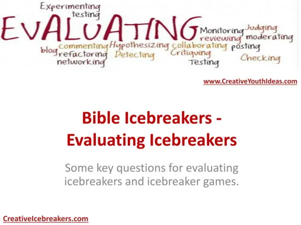 Bible Icebreakers - Evaluating Icebreakers