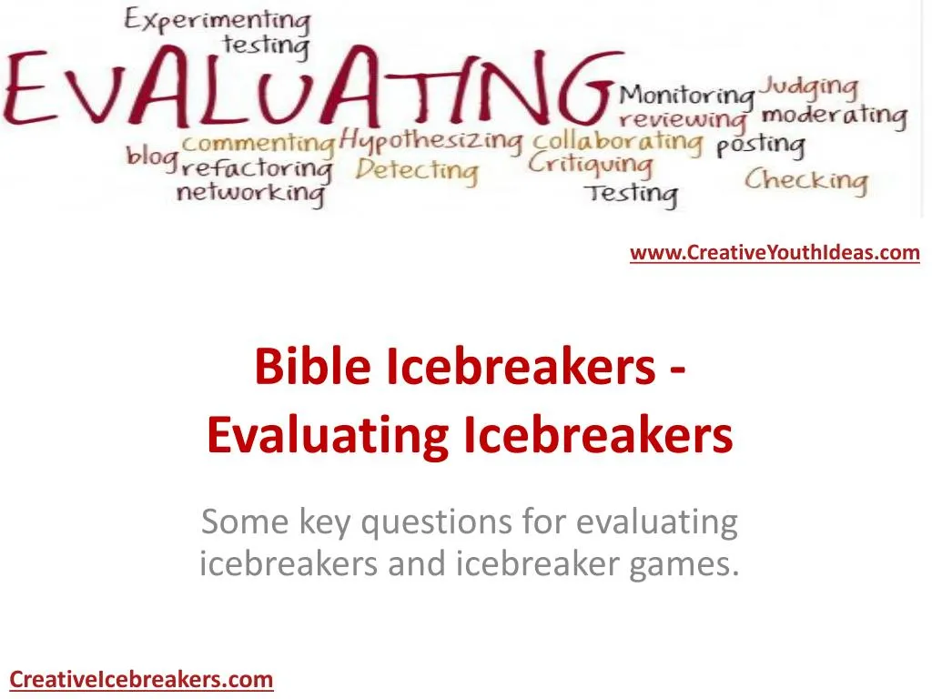 bible icebreakers evaluating icebreakers