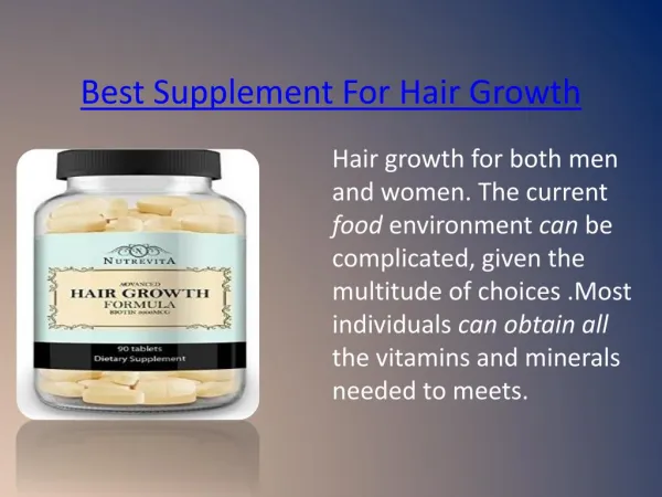 Vitamins For Hair Growth