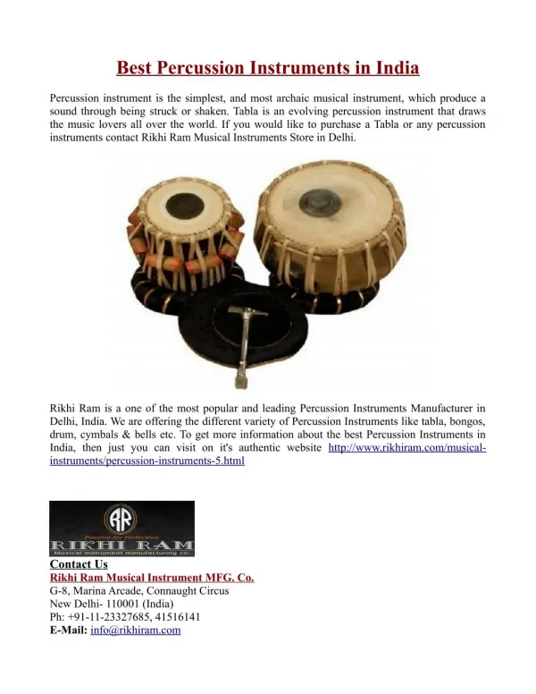 Best Percussion Instruments in India