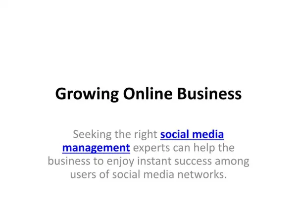 Growing online business