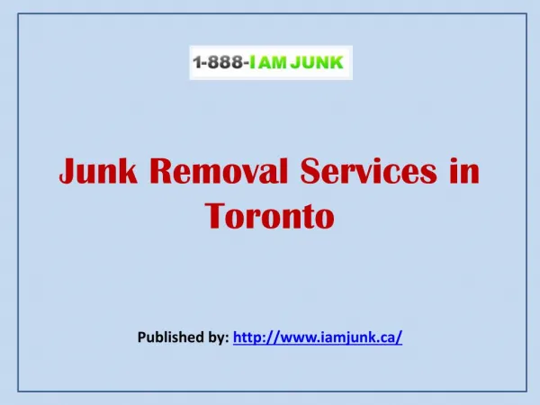 I Am Junk-Junk Removal Services In Toronto