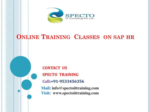 hr sap online training classes by real time experts at specto