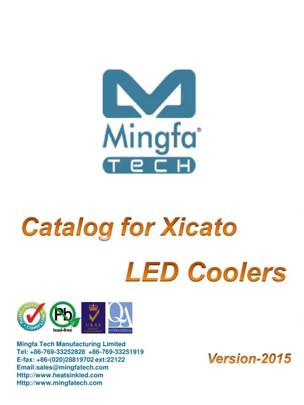 Catalog For Xicato LED Coolers