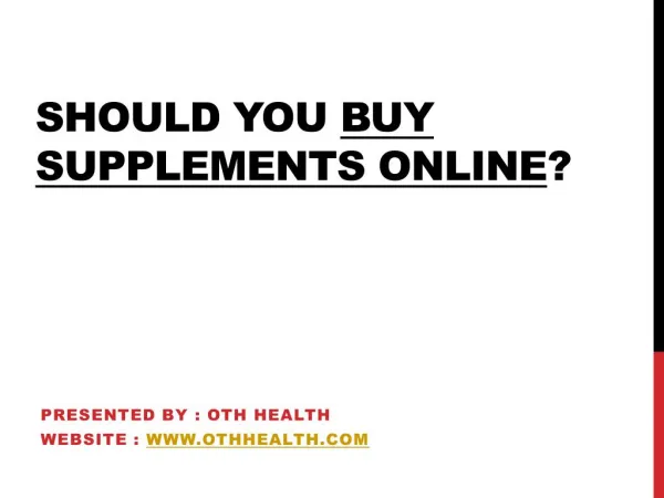 Should you buy supplements online