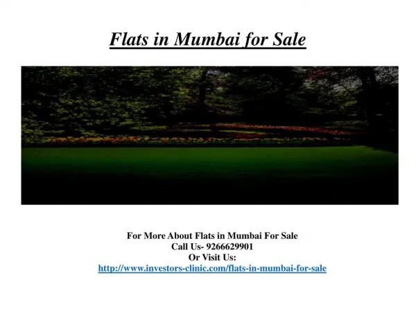 Flats in mumbai for sale @9266629901