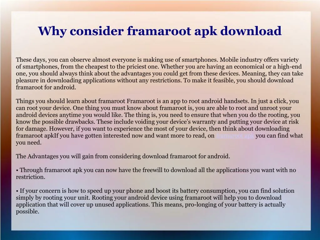 why consider framaroot apk download