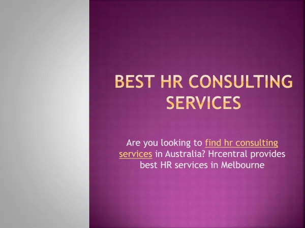 Best HR Consulting Services
