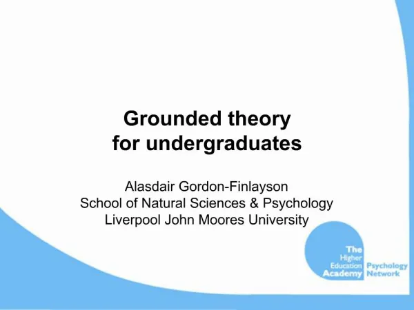 Grounded theory for undergraduates