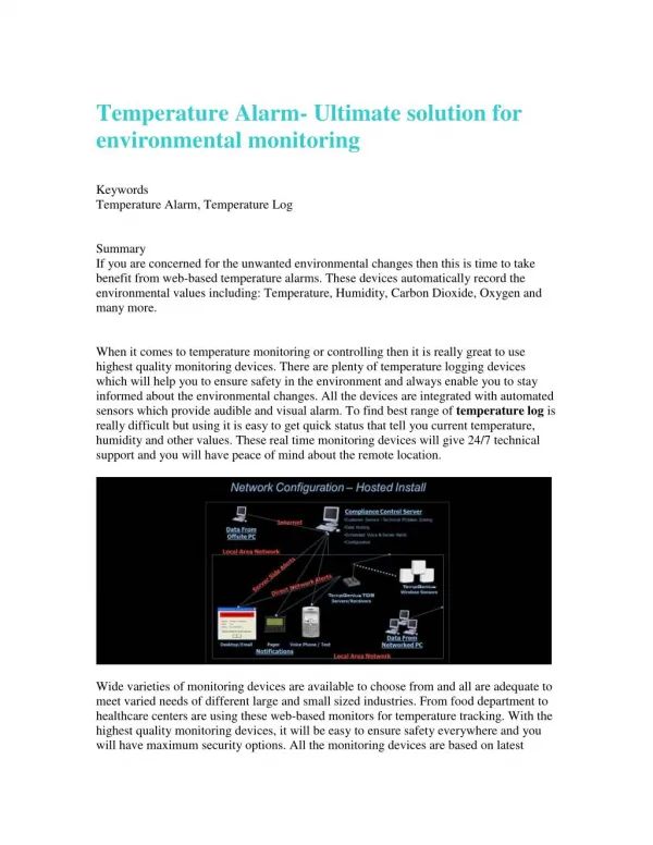 Temperature Alarm- Ultimate solution for environmental monitoring