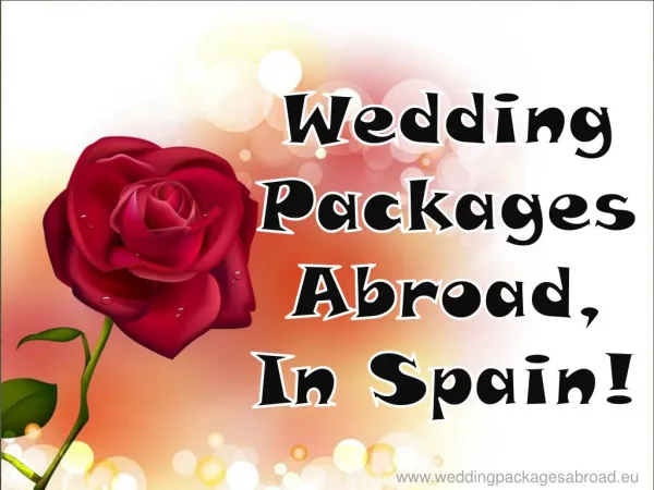 Wedding Packages Abroad In Spain