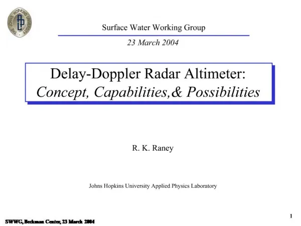 Delay-Doppler Radar Altimeter: Concept, Capabilities, Possibilities