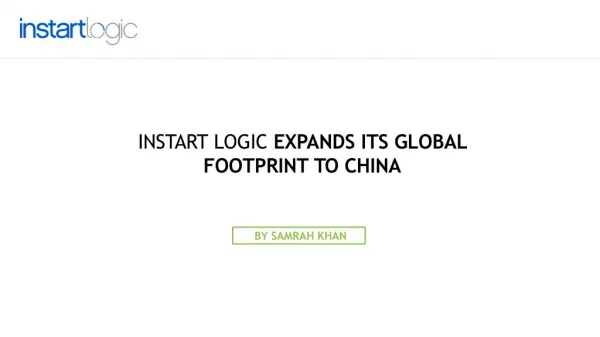 Instart Logic Expands its Global Footprint to China