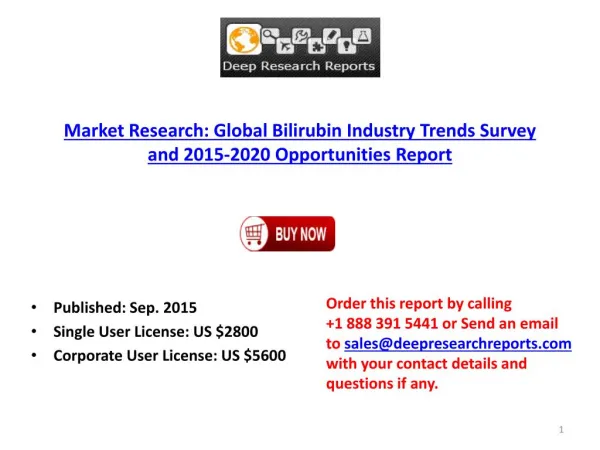 2015 Market Research Report on Global Bilirubin Industry