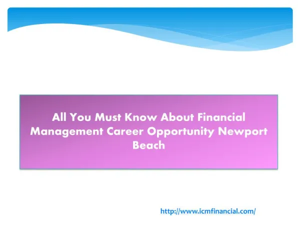 All You Must Know About Financial Management Career Opportunity Newport Beach