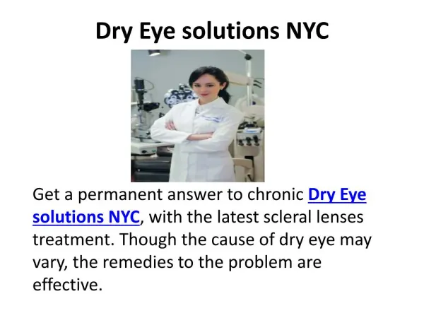 Dry Eye solutions NYC