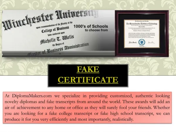 Fake Degree Certificate