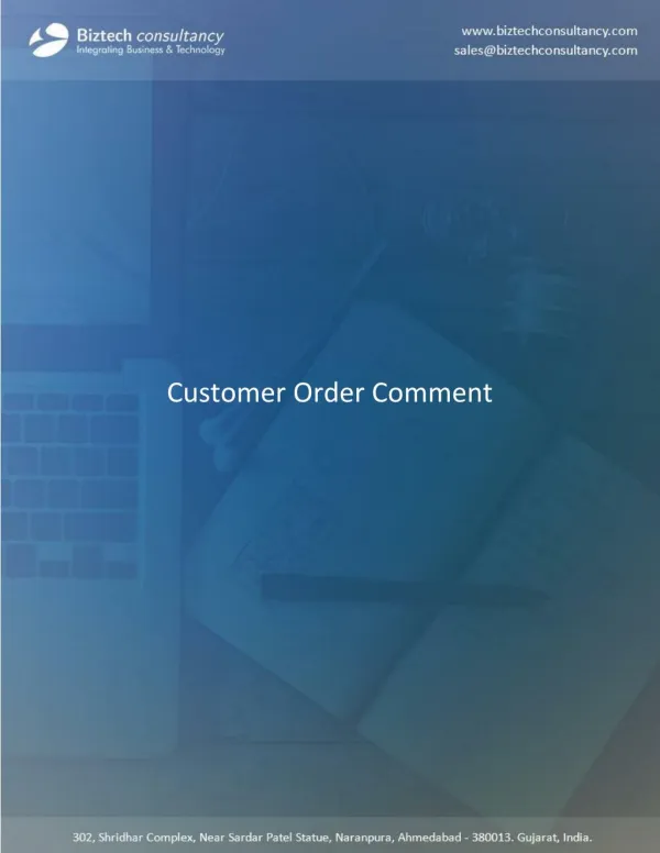 Odoo Customer Order Comment Apps