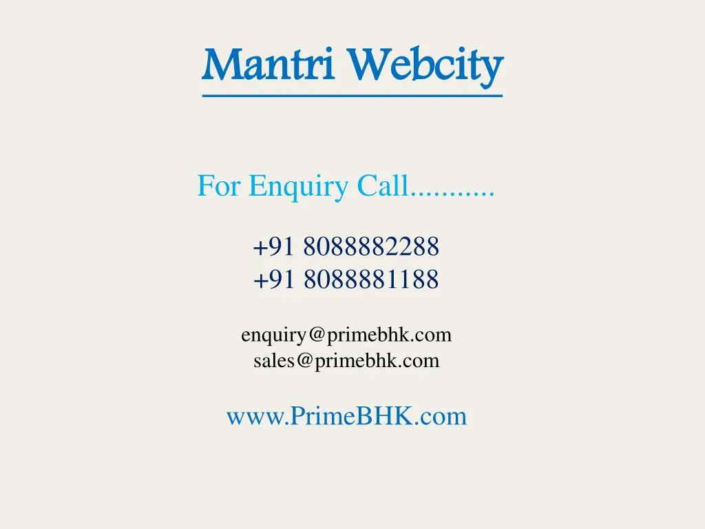 mantri webcity
