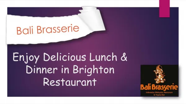 Enjoy Delicious Lunch & Dinner in Brighton Restaurant