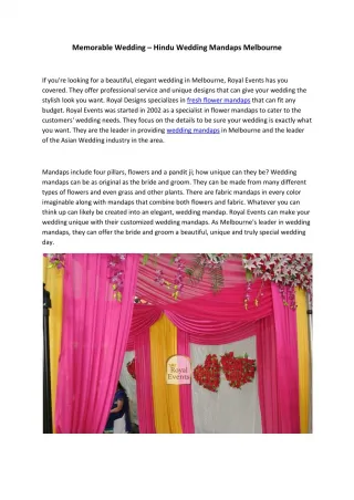 Hindu Wedding Mandaps - slide 1