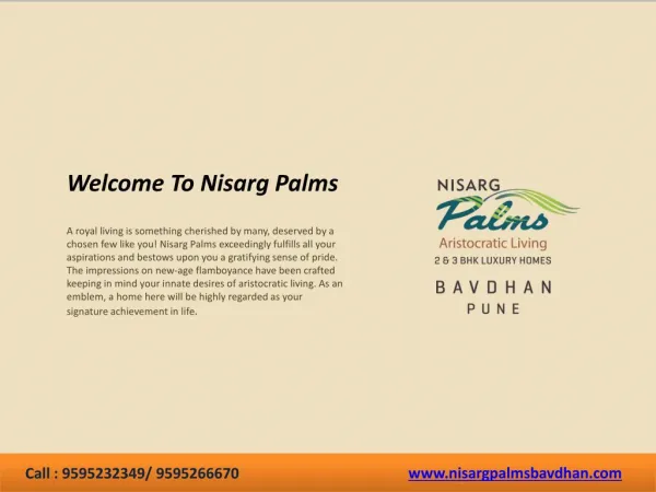 Nisarg Palms Flats in Bavdhan, Pune - 2, 3 BHK