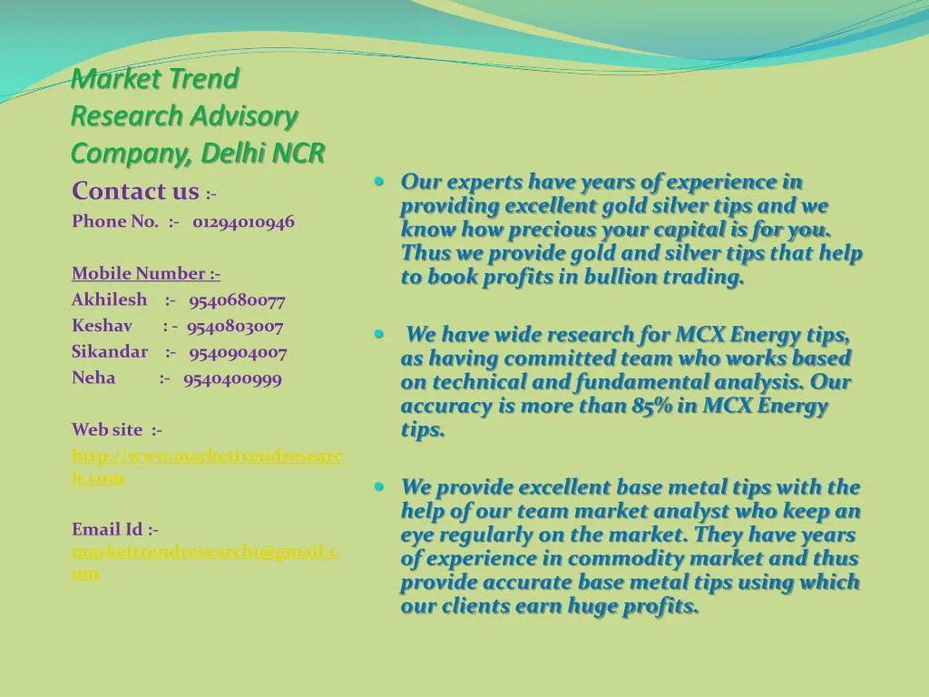 market trend research advisory company delhi ncr