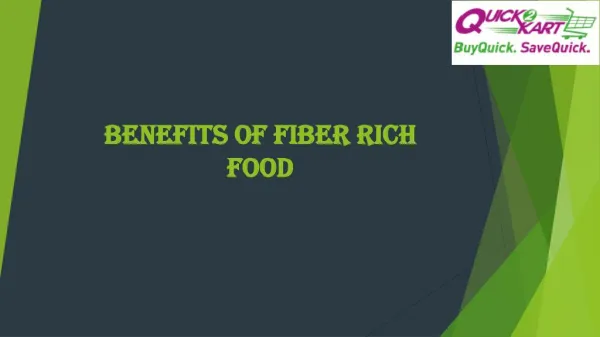 Benefits of Fiber Rich Food