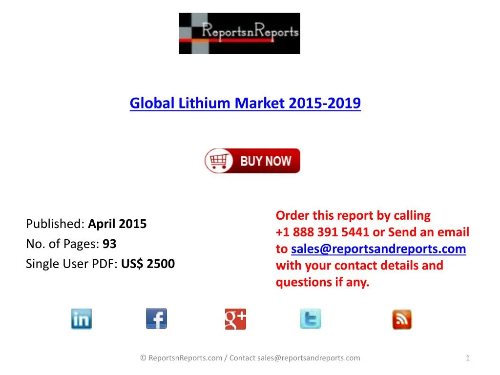 global lithium market 2015 2019