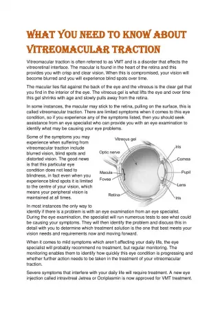 What You Need to Know About Vitreomacular Traction - slide 1