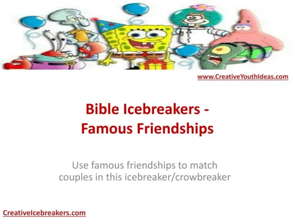Bible Icebreakers - Famous Friendships