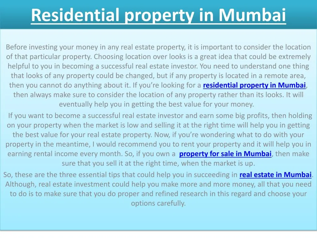 residential property in mumbai