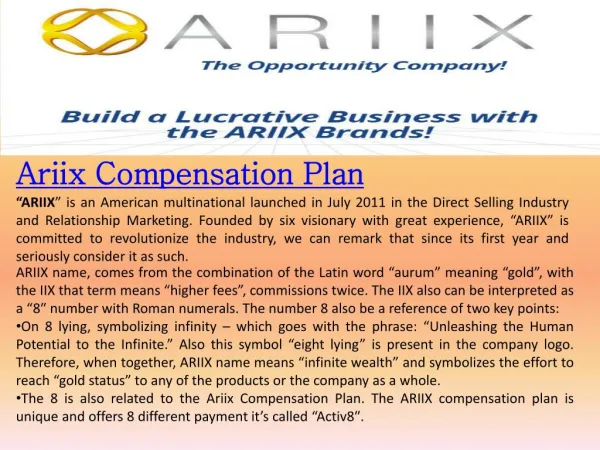 Ariix comp plan