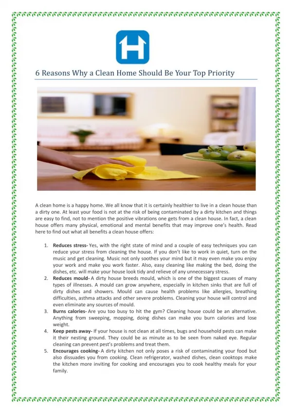 6 Reasons Why a Clean Home Should Be Your Top Priority