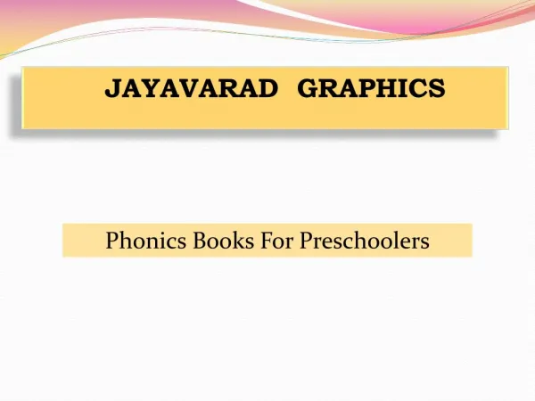 Phonics Books For Preschoolers