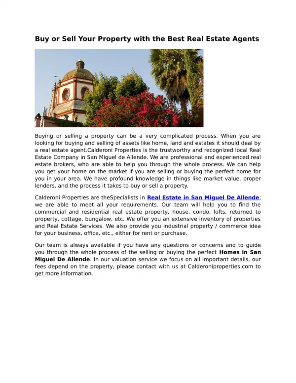 Real Estate San Miguel De Allende Mexico